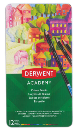 CREIOANE COLORATE 12 CULORI DERWENT ACADEMY – poza 1