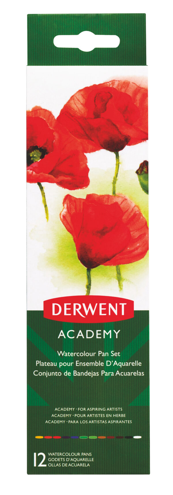 ACUARELE 12 CULORI + PENSULA DERWENT ACADEMY – poza 1