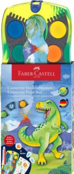 ACUARELE 12 CULORI CONNECTOR DINOZAURI 2025 FABER-CASTELL – poza 1