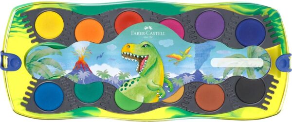 ACUARELE 12 CULORI CONNECTOR DINOZAURI 2025 FABER-CASTELL – poza 3