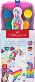 ACUARELE 12 CULORI CONNECTOR UNICORNI 2025 FABER-CASTELL – poza 1