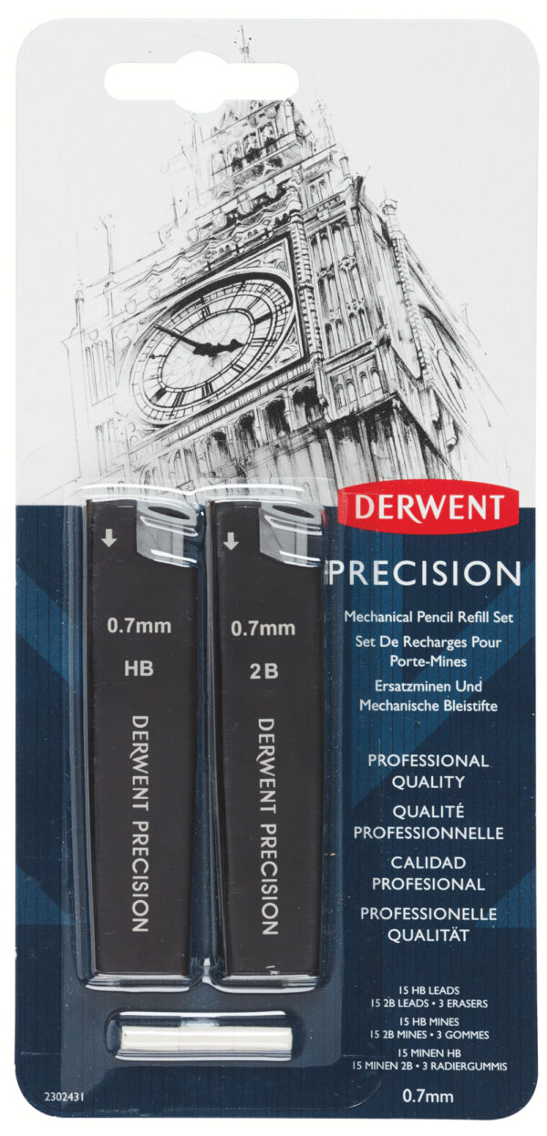 BLISTER 2 X MINE CREION 0.7 HB/2B + 2 RADIERE PT CREION PROFESIONAL DERWENT – poza 1