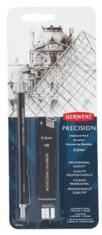 BLISTER CREION MECANIC 0.5MM PROFESIONAL NEGRU +MINE + 2 RADIERE DERWENT – poza 1