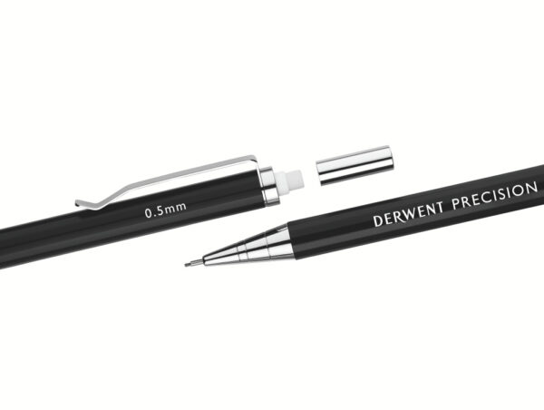BLISTER CREION MECANIC 0.5MM PROFESIONAL NEGRU +MINE + 2 RADIERE DERWENT – poza 5