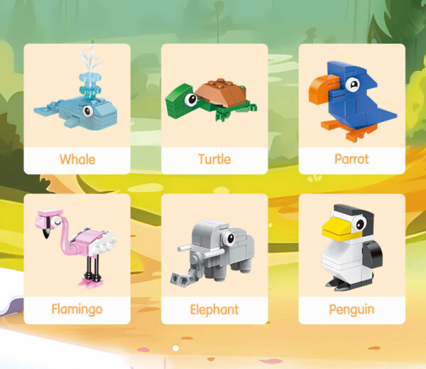 BLOCURI CONSTRUCTII TIP LEGO MODEL ANIMALE ASORTATE DELI – poza 2
