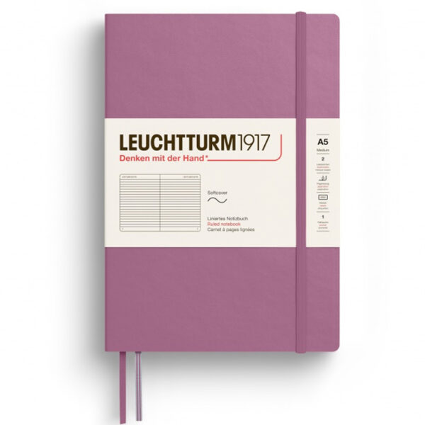 CAIET A5 DICTANDO COPERTA FLEXIBILA DUSTY ROSE LEUCHTTURM – poza 1