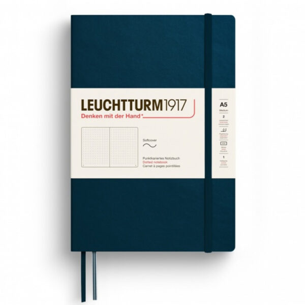 CAIET A5 PUNCTAT COPERTA FLEXIBILA ALBASTRU MARIN LEUCHTTURM – poza 1