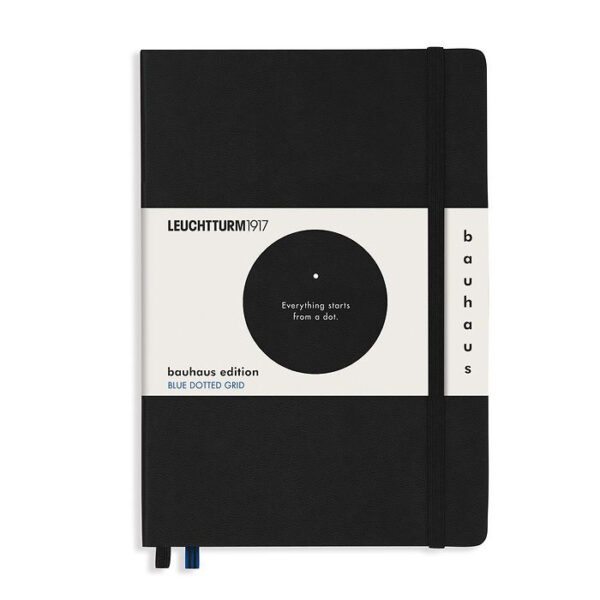 CAIET A5 PUNCTAT COPERTA RIGIDA NEGRU BAUHAUS LEUCHTTURM – poza 1