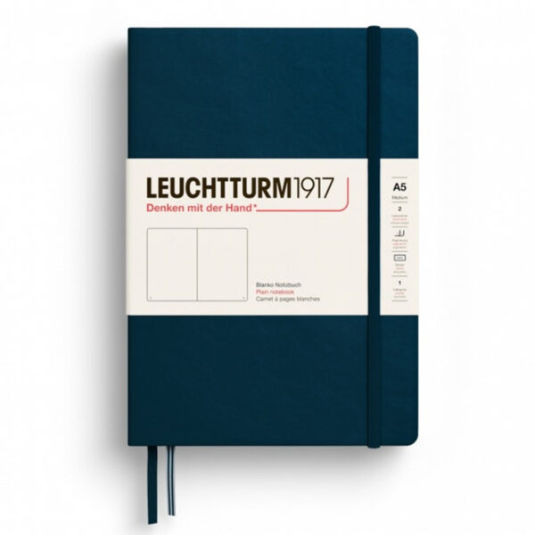 CAIET A5 VELIN COPERTA RIGIDA ALBASTRU MARIN LEUCHTTURM – poza 1