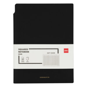 CAIET BIROU A5 112 FILE 80G ARITMETICA COPERTA PIELE NEGRU N141G DELI – poza 1
