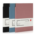 CAIET BIROU A5 112 FILE 80G DICTANDO COPERTA PIELE ALBASTRU N141L DELI – poza 2