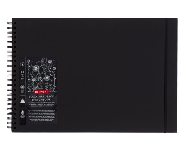 CAIET SPIRA PENTRU SCHITE SI DESEN A3 40 FILE 200G HARTIE NEAGRA PROFESSIONAL DERWENT – poza 1