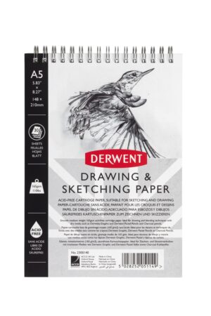 CAIET SPIRA PENTRU SCHITE SI DESEN A5 30 FILE 165G PROFESSIONAL DERWENT – poza 1