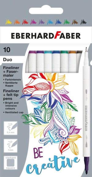 CARIOCI 10 CULORI 2 CAPETE (CARIOCA+LINER) EBERHARD FABER – poza 1