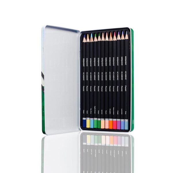 CREIOANE COLORATE 12 CULORI CUTIE METAL DERWENT ACADEMY – poza 3