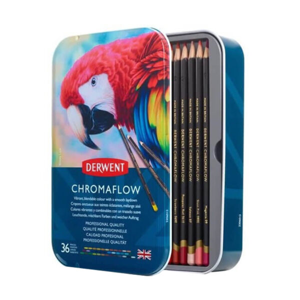 CREIOANE COLORATE 36 CULORI CUTIE METAL PROFESSIONAL CROMAFLOW DERWENT – poza 2