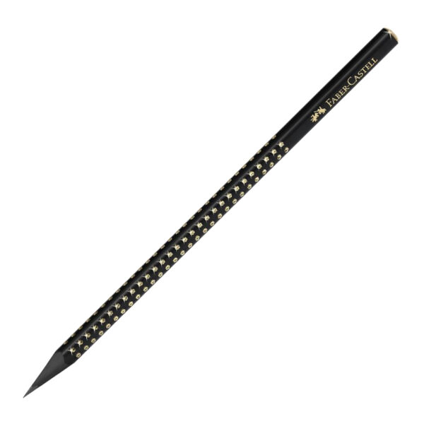 CREION GRAFIT B GRIP SPARKLE LEMN NEGRU MIDNIGHT GOLD FABER-CASTELL – poza 1