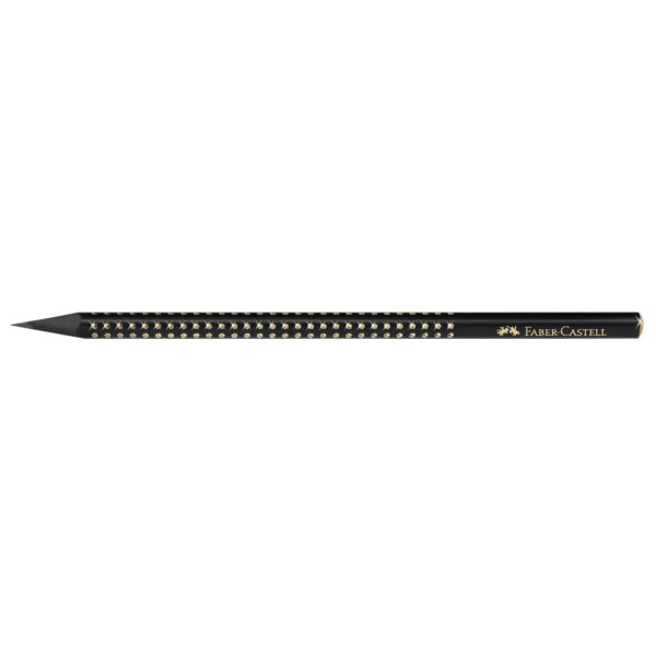 CREION GRAFIT B GRIP SPARKLE LEMN NEGRU MIDNIGHT GOLD FABER-CASTELL – poza 2