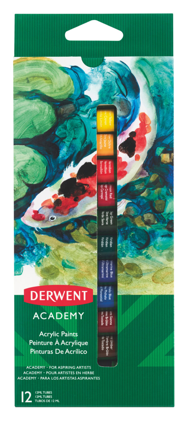 CULORI ACRILICE 12 ML 12 CULORI DERWENT ACADEMY – poza 1