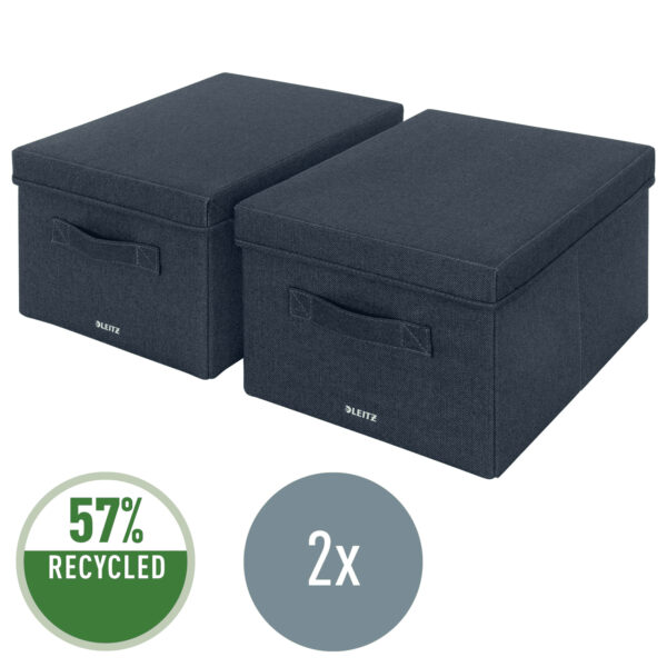 CUTIE DEPOZITARE TEXTILA CU CAPAC SI MANER MEDIE 2/SET GRI CARBUNE LEITZ – poza 3