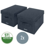 CUTIE DEPOZITARE TEXTILA CU CAPAC SI MANER MICA 2/SET GRI CARBUNE LEITZ – poza 3