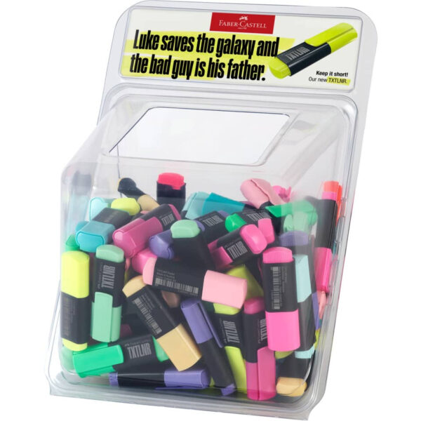 DISPLAY 100 BUC TEXTMARKER MINI SUPERFLUORESCENT SI PASTEL FABER-CASTELL – poza 1
