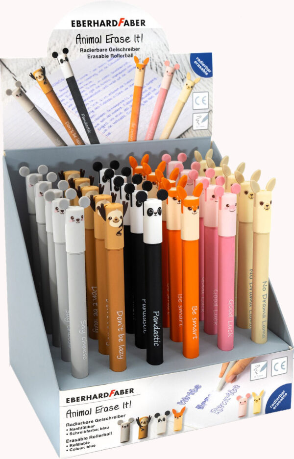 DISPLAY 36 BUC ROLLER 0.7 MM ALBASTRU ERASABLE EBERHARD FABER – poza 1