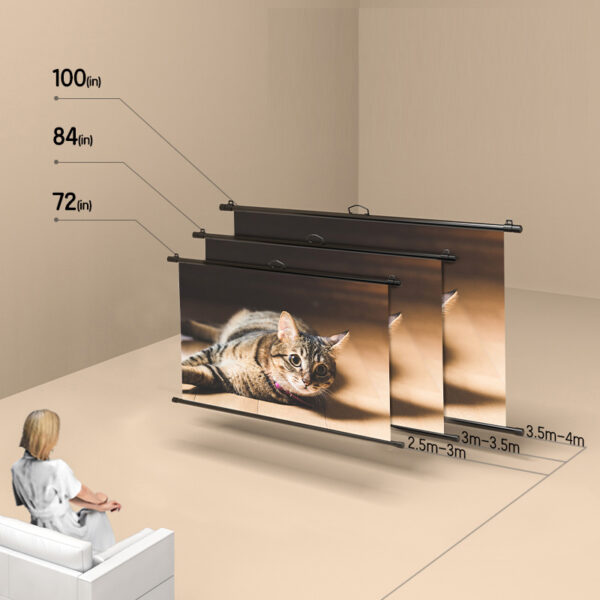 ECRAN PROIECTIE 160 x 92 CM MANUAL PE TREPIED DELI – poza 3