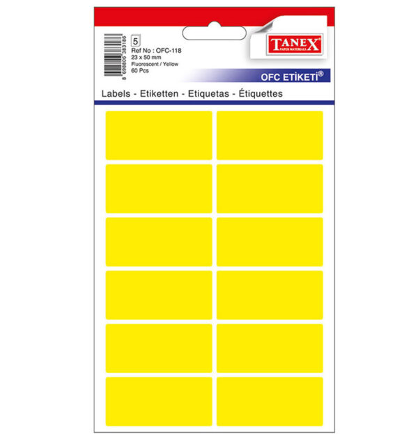 ETICHETE 23*50MM COLTURI ROTUNDE GALBENE 60/SET TANEX – poza 1