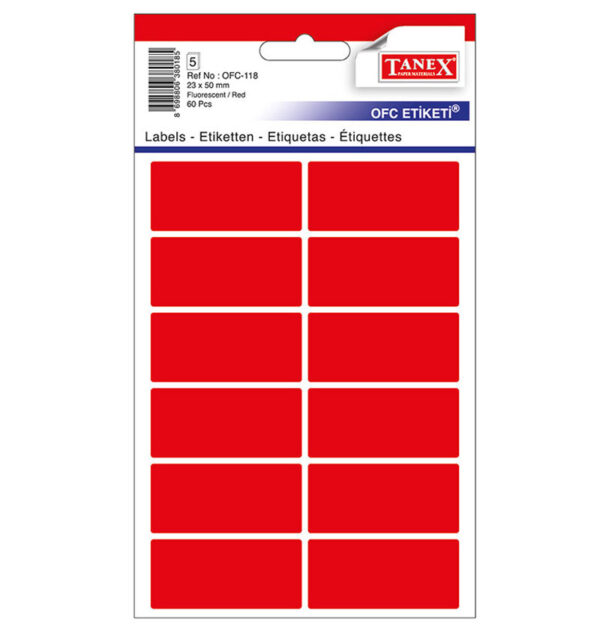 ETICHETE 23*50MM COLTURI ROTUNDE ROSII 60/SET TANEX – poza 1