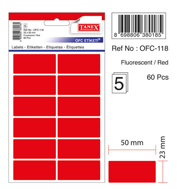 ETICHETE 23*50MM COLTURI ROTUNDE ROSII 60/SET TANEX – poza 2