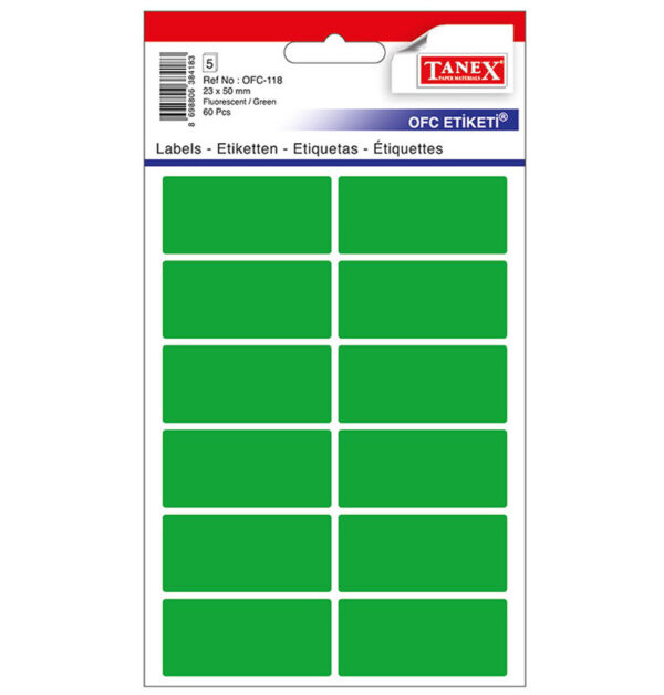 ETICHETE 23*50MM COLTURI ROTUNDE VERZI 60/SET TANEX – poza 1