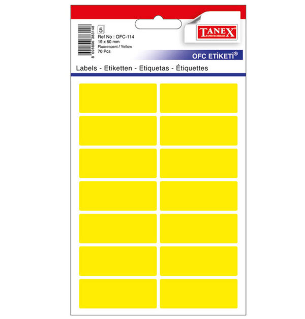 ETICHETE 19*50MM COLTURI ROTUNDE GALBENE 70/SET TANEX – poza 1