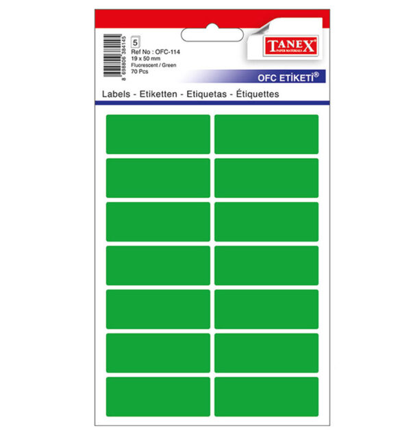 ETICHETE 19*50MM COLTURI ROTUNDE VERZI 70/SET TANEX – poza 1