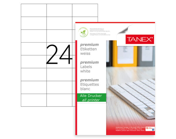 ETICHETE 24/A4 70*37.125MM COLTURI DREPTE 25/TOP TANEX – poza 1
