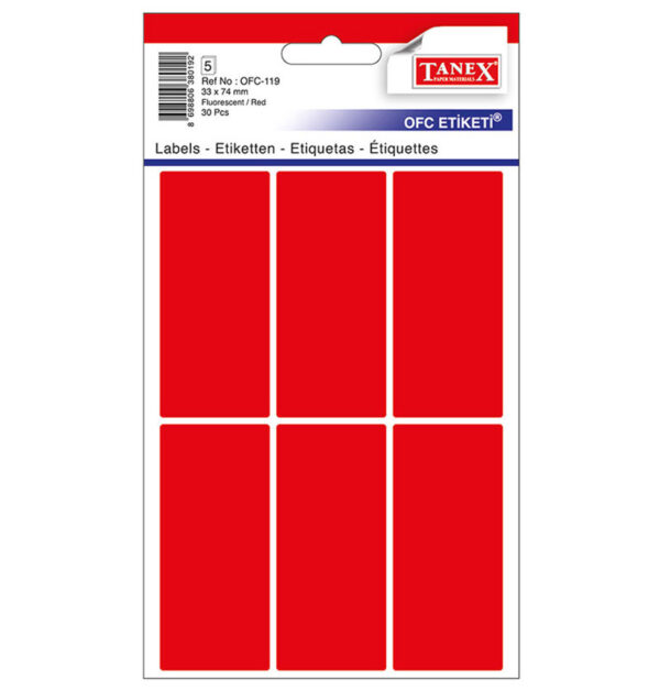 ETICHETE 33*74MM COLTURI ROTUNDE ROSII 30/SET TANEX – poza 1