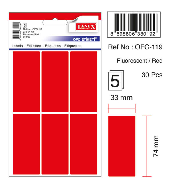 ETICHETE 33*74MM COLTURI ROTUNDE ROSII 30/SET TANEX – poza 2