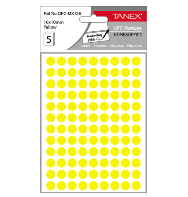 ETICHETE ROTUNDE 10MM GALBENE 540/TIPLA TANEX – poza 1