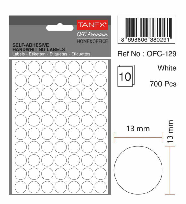 ETICHETE ROTUNDE 13MM ALBE 700/TIPLA TANEX – poza 2