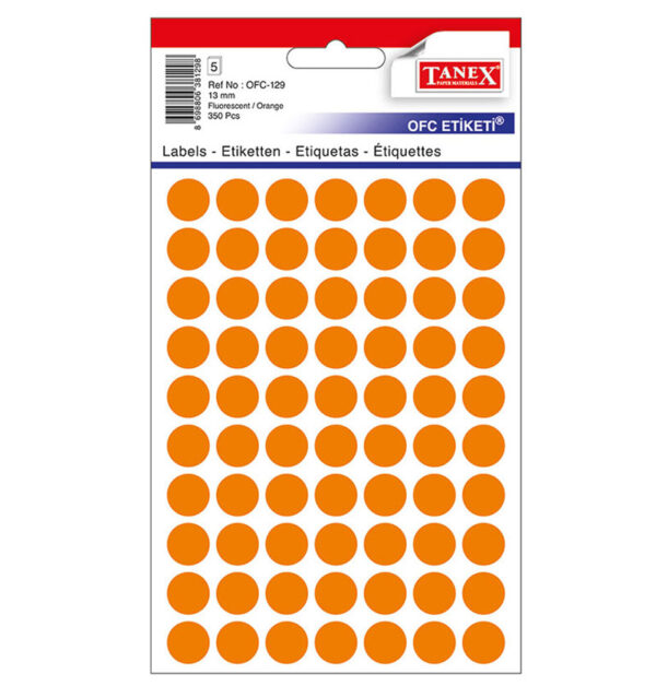 ETICHETE ROTUNDE 13MM PORTOCALII 350/TIPLA TANEX – poza 1