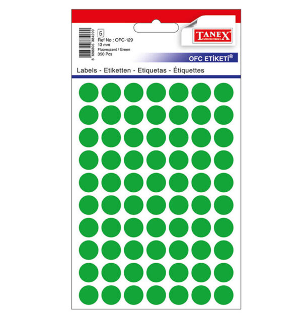 ETICHETE ROTUNDE 13MM VERZI 350/TIPLA TANEX – poza 1