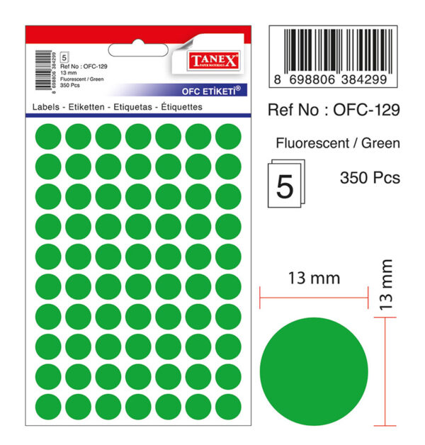 ETICHETE ROTUNDE 13MM VERZI 350/TIPLA TANEX – poza 2