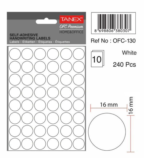 ETICHETE ROTUNDE 16MM ALBE 480/TIPLA TANEX – poza 2