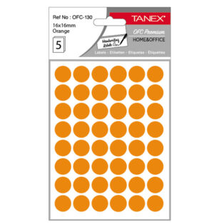ETICHETE ROTUNDE 16MM PORTOCALII 240/TIPLA TANEX – poza 1