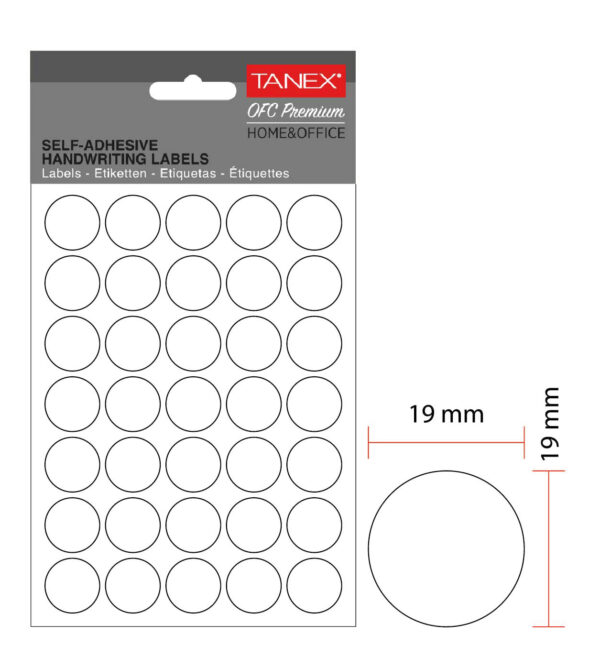 ETICHETE ROTUNDE 19MM ALBE 350/TIPLA TANEX – poza 2