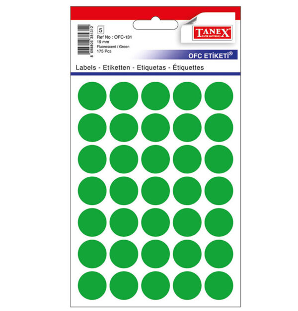 ETICHETE ROTUNDE 19MM VERZI 175/TIPLA TANEX – poza 1