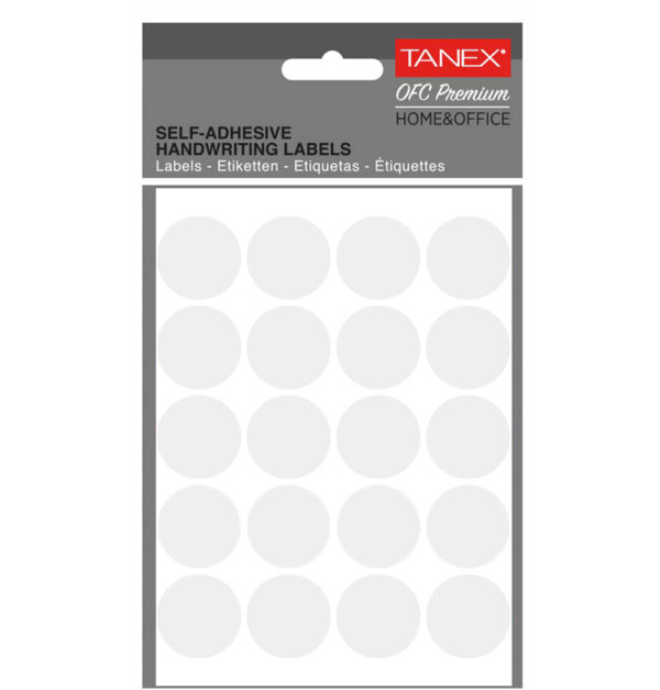 ETICHETE ROTUNDE 25MM ALBE 200/TIPLA TANEX – poza 1