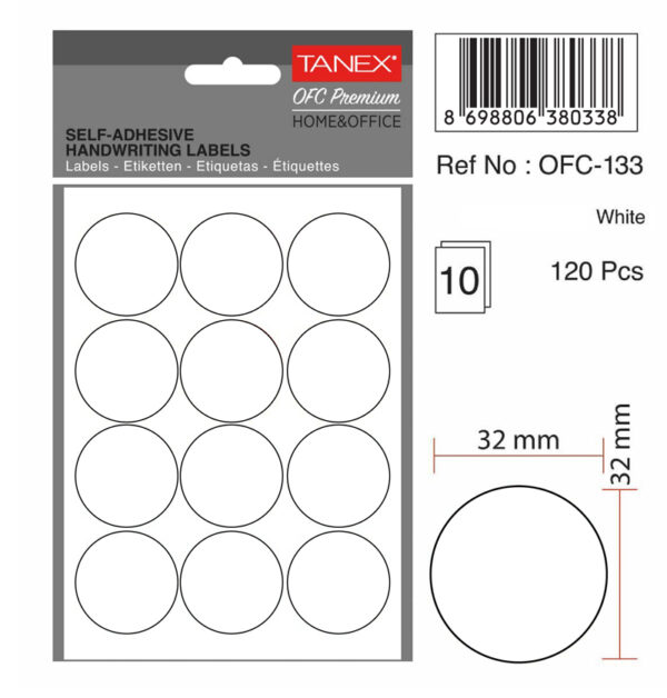 ETICHETE ROTUNDE 32MM ALBE 120/TIPLA TANEX – poza 2