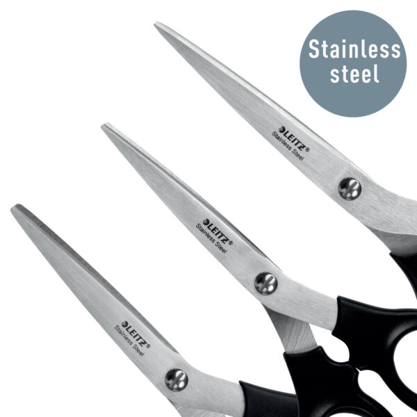 FOARFECA BIROU SET 3(16.5, 18,5 & 20 CM) NEAGRA OTEL INOXIDABIL LEITZ – poza 3