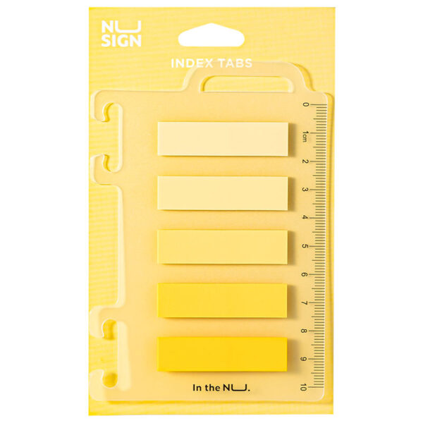 INDEX ADEZIV PLASTIC 12*44MM 5 CULORI GALBEN 20 FILE RIGLA NUSIGN DELI – poza 1